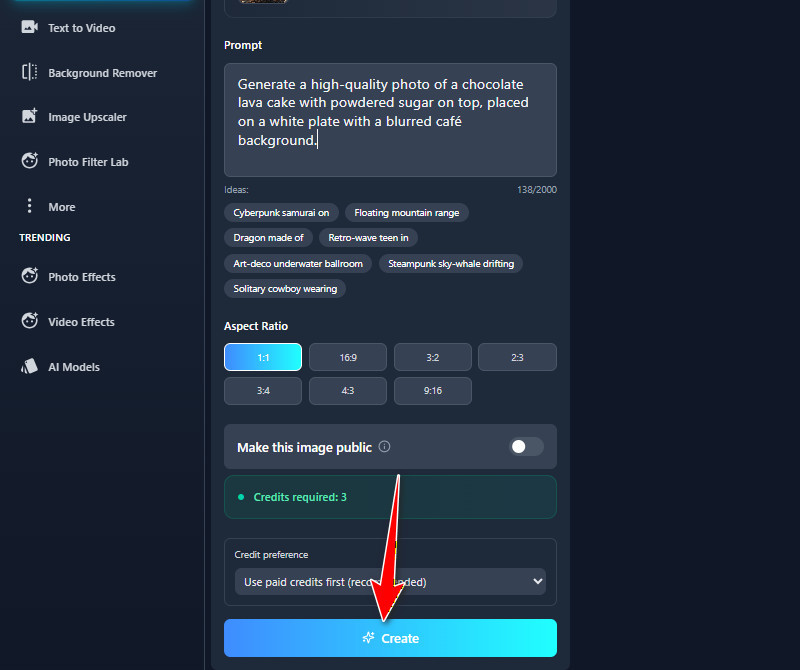 start to generate your prompt