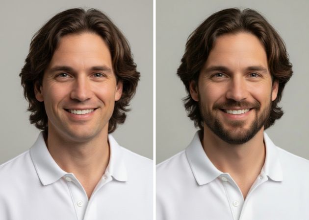 add mustache and beard