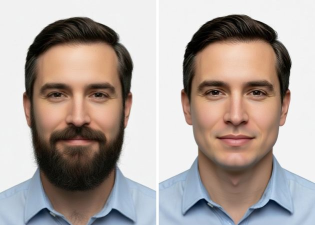 showcase your no beard transformation