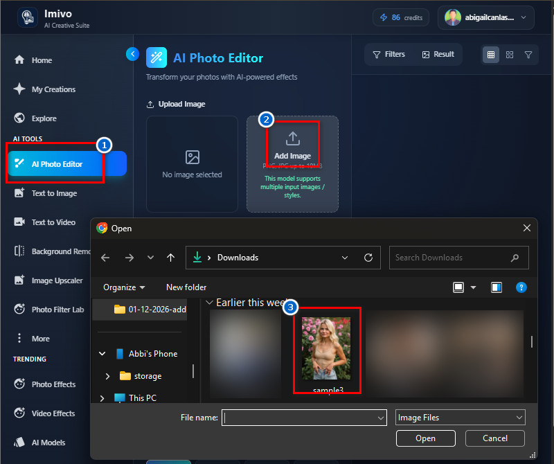 upload an image