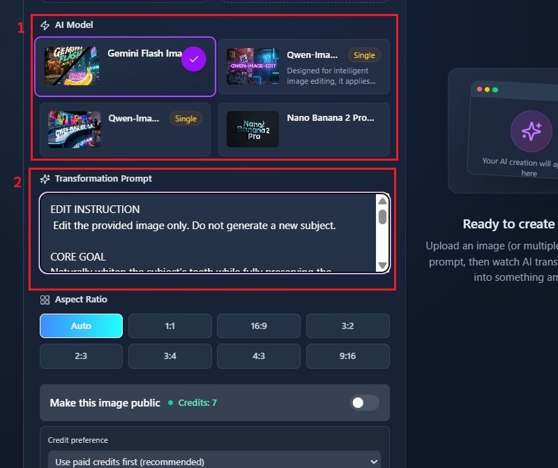 add transformation prompt