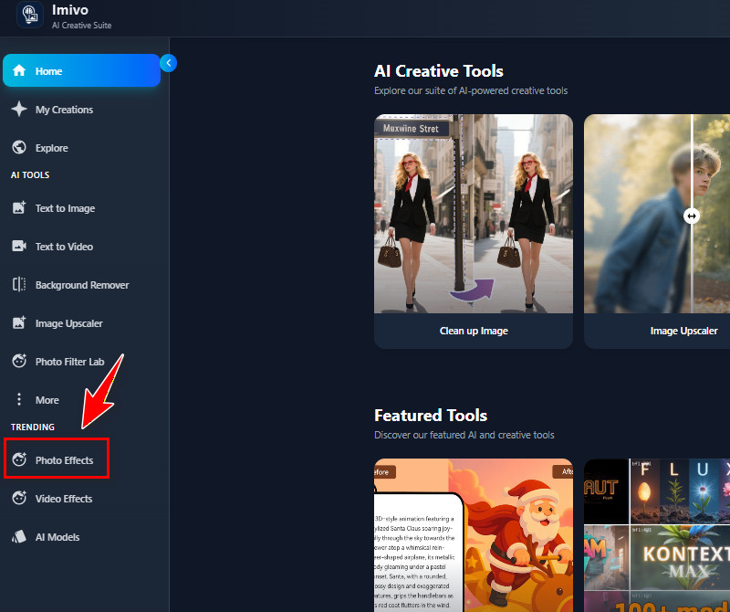 navigate to photo effects basic