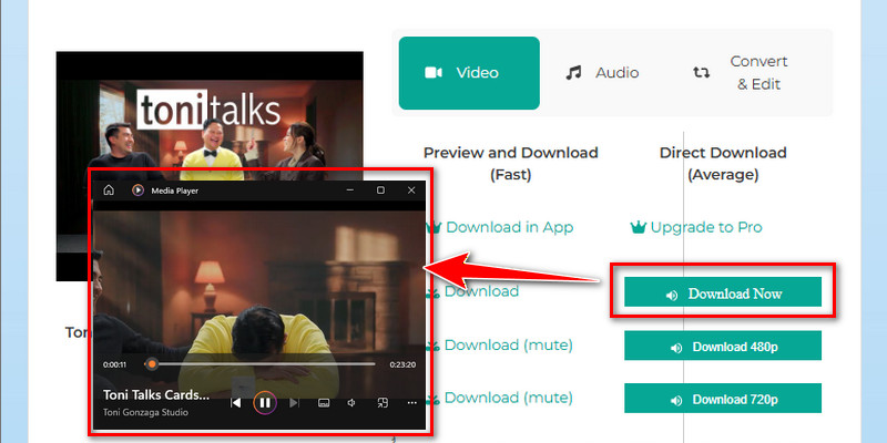 play the downloaded video