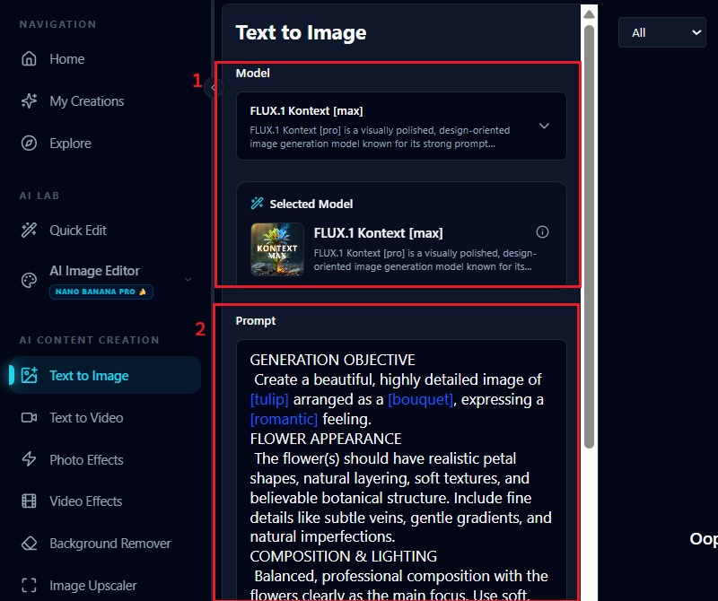 enter detailed prompt