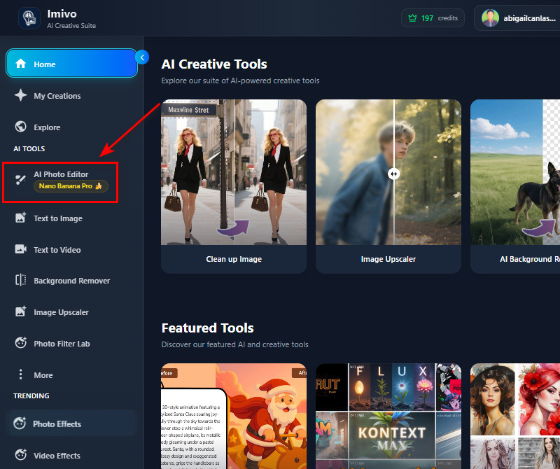 go to the ai photo editor