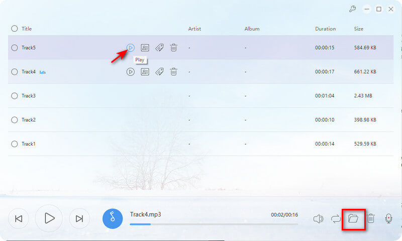 play the recorded audio