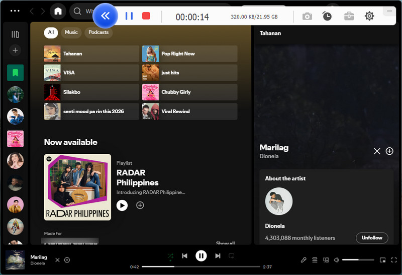 record spotify music