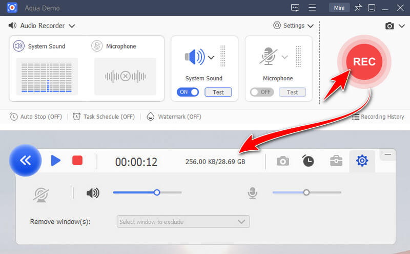 start to record audio on computer