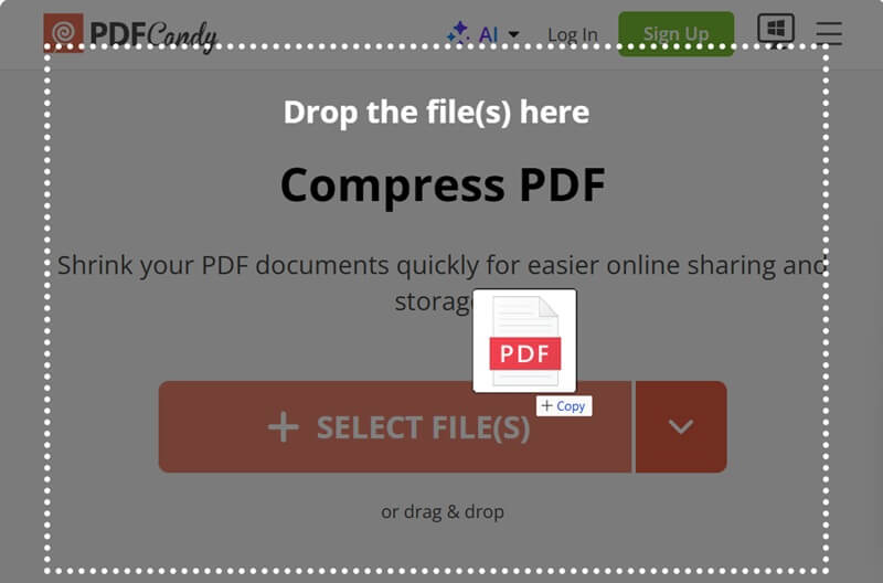 pdfcandy drop files