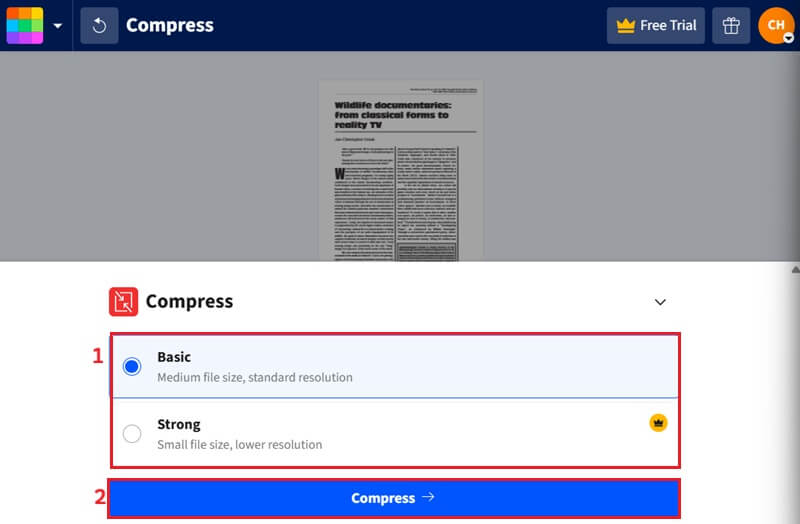smallpdf compress pdf file