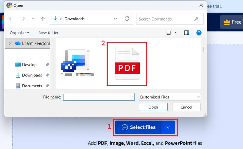 smallpdf select files