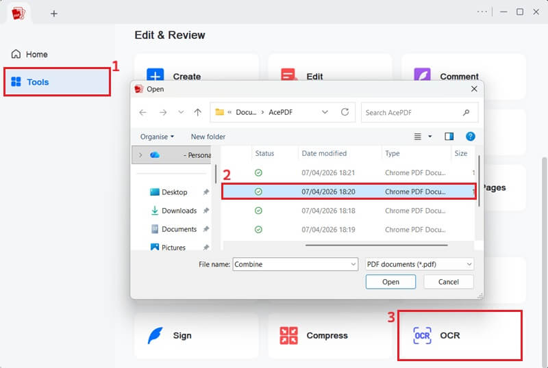 acepdf upload file