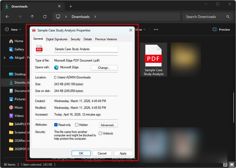 check the security restriction of the pdf file