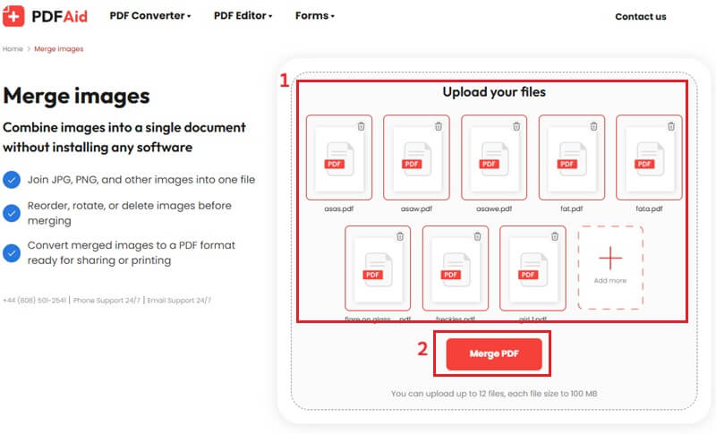 pdfaid merge pdf
