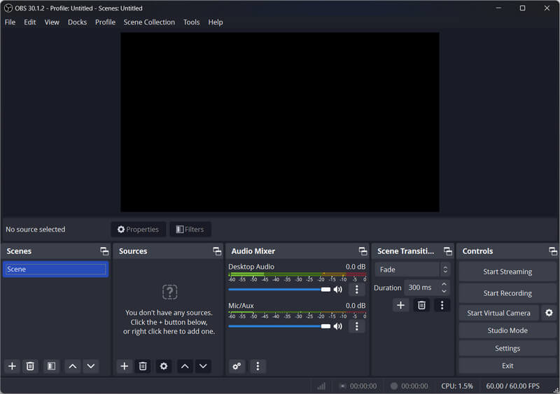 obs studio interface