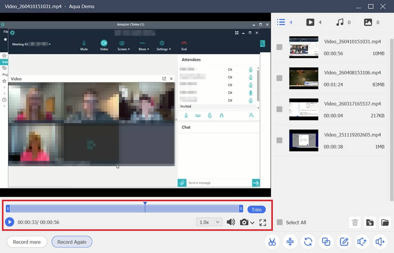 aqua demo preview chime meeting