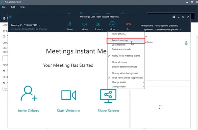 record chime meeting