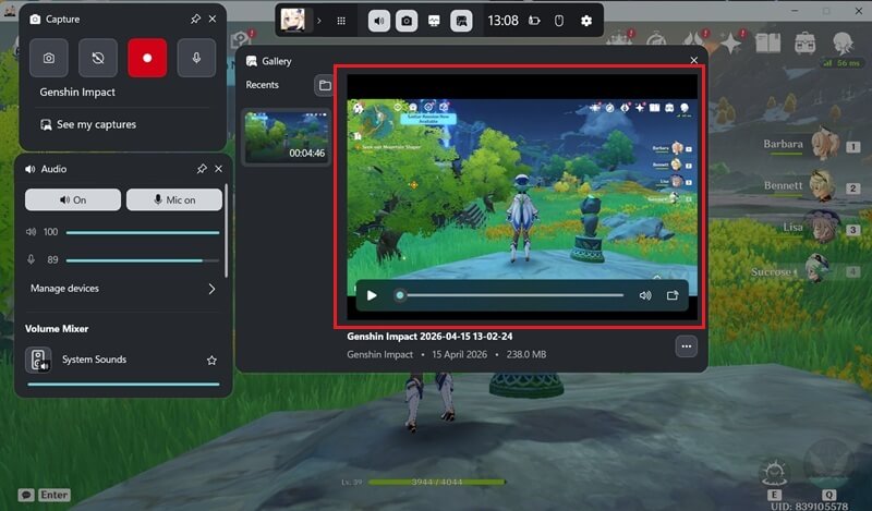 game bar stop recording