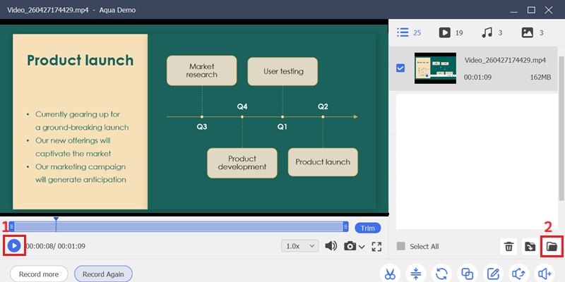 Validate the recording