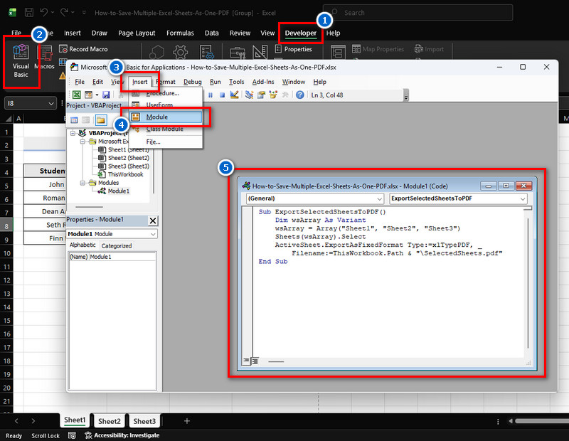 open vba editor and paste the code
