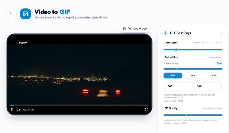 adjust gif settings