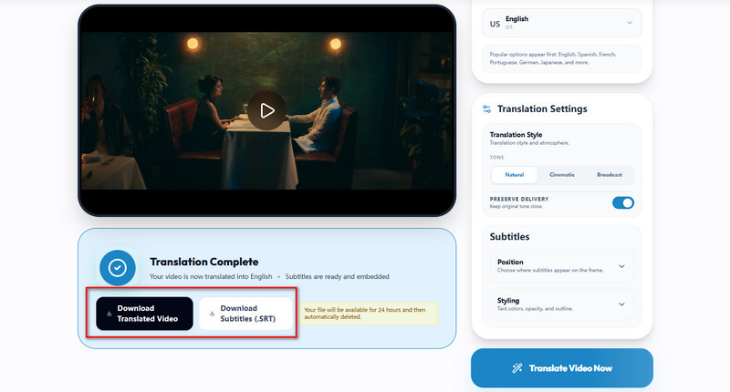 translate and download