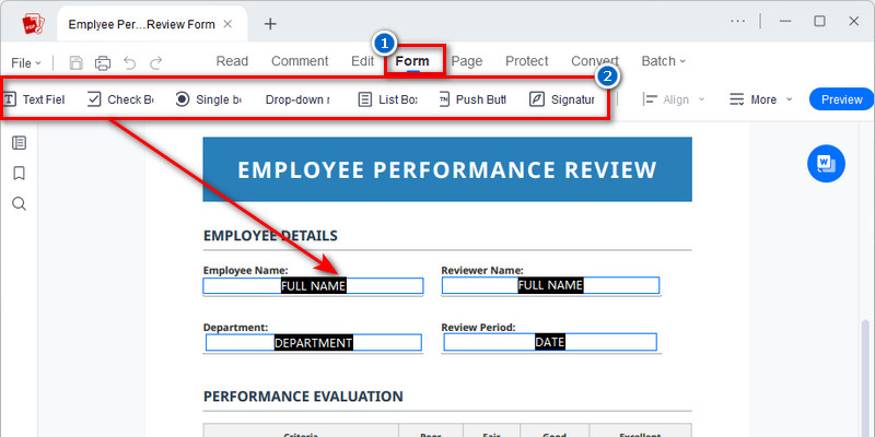 Add Interactive Form