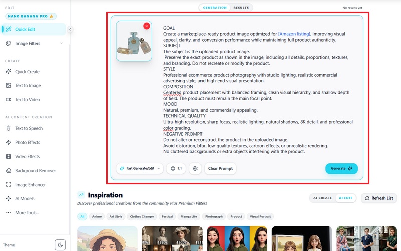 Generate Your Ecommerce Visual