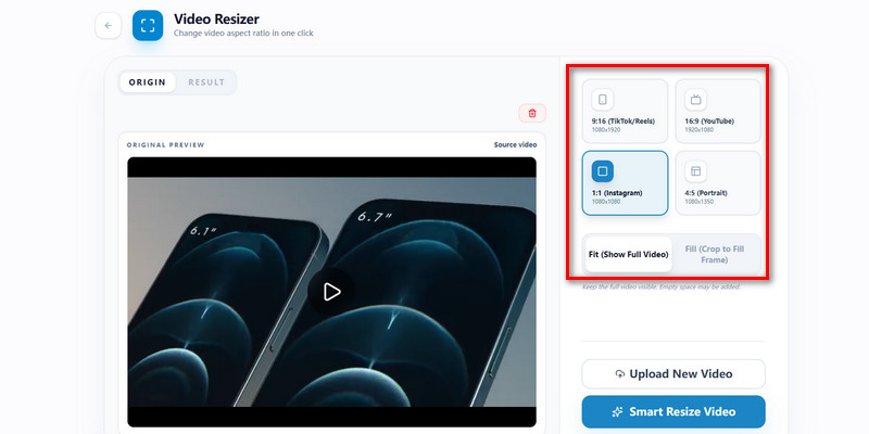 Select Video Size
