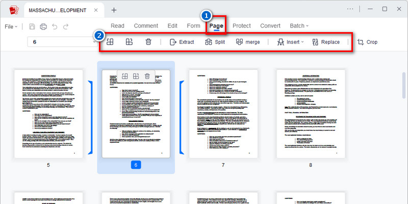 Organize pdf page