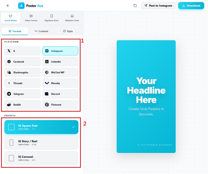 select your social platform
